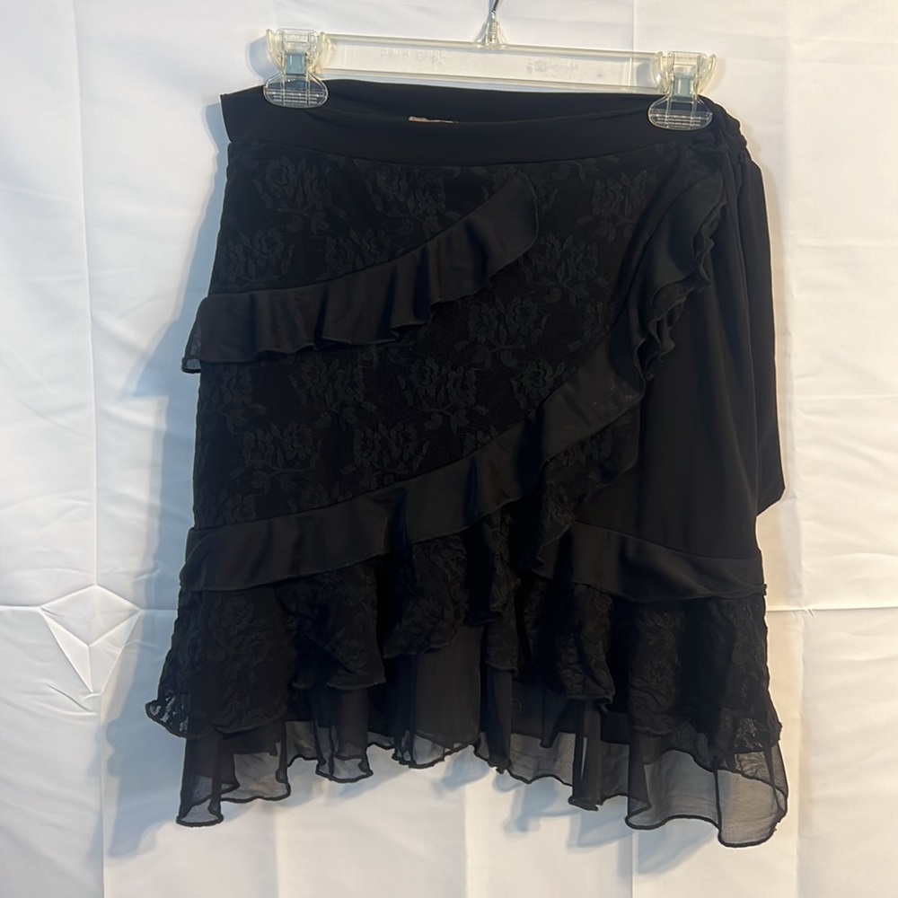 Vintage Y2k Black Ruffled Skirt